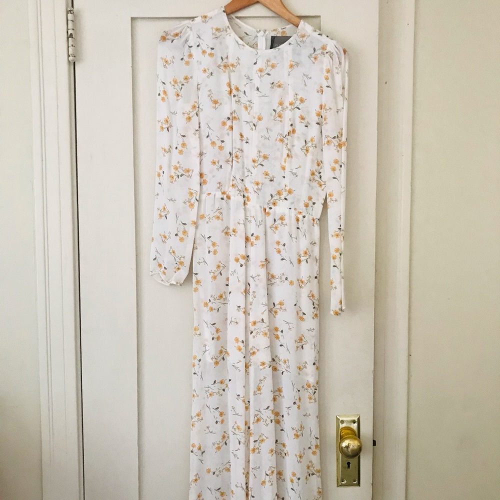 Reformation yellow floral midi  dress